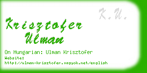 krisztofer ulman business card